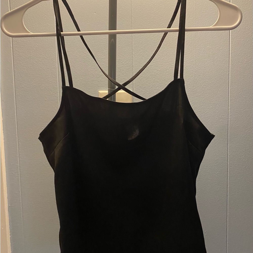 H&M Black Double-Strap Satin Cami